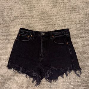 Abercrombie Mom Short High Rise Black Jean Shorts